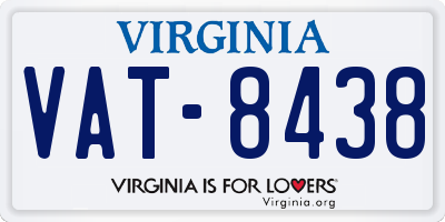 VA license plate VAT8438
