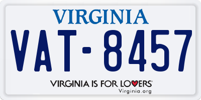 VA license plate VAT8457