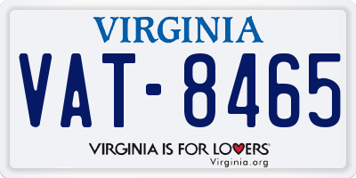 VA license plate VAT8465