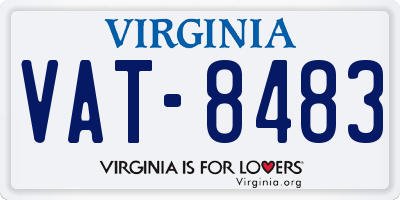 VA license plate VAT8483