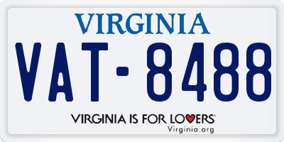 VA license plate VAT8488