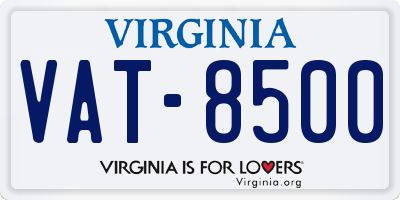 VA license plate VAT8500