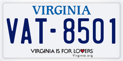 VA license plate VAT8501