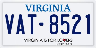 VA license plate VAT8521