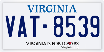 VA license plate VAT8539