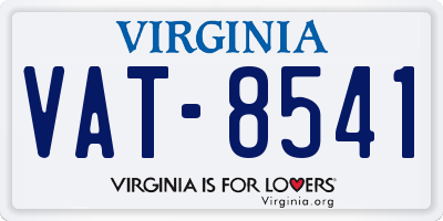 VA license plate VAT8541