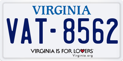 VA license plate VAT8562