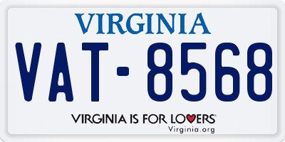 VA license plate VAT8568