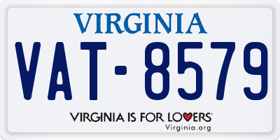 VA license plate VAT8579