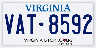 VA license plate VAT8592