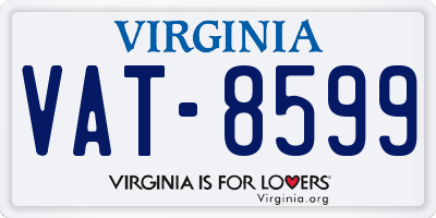 VA license plate VAT8599