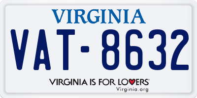 VA license plate VAT8632