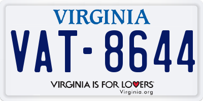 VA license plate VAT8644
