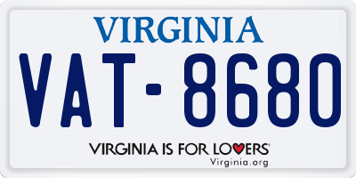VA license plate VAT8680
