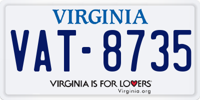 VA license plate VAT8735