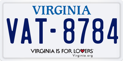 VA license plate VAT8784