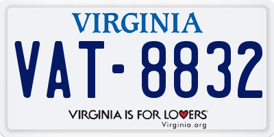 VA license plate VAT8832