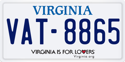 VA license plate VAT8865