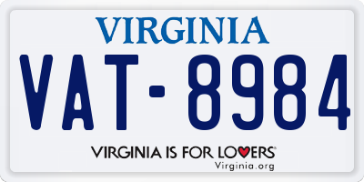 VA license plate VAT8984