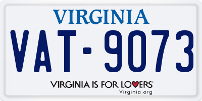 VA license plate VAT9073