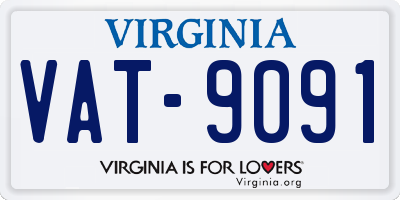 VA license plate VAT9091