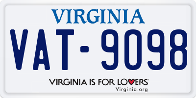 VA license plate VAT9098