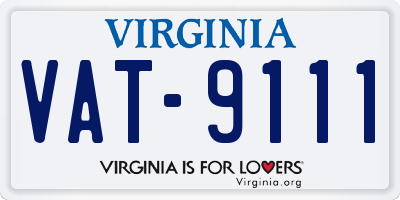 VA license plate VAT9111