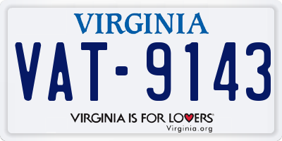 VA license plate VAT9143