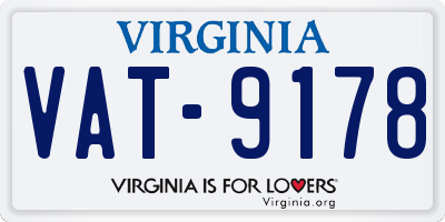 VA license plate VAT9178