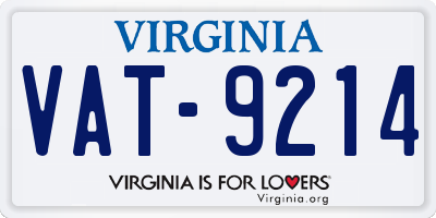 VA license plate VAT9214