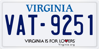 VA license plate VAT9251