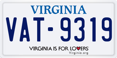 VA license plate VAT9319