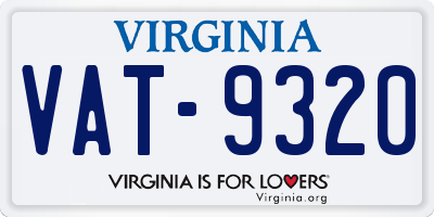 VA license plate VAT9320