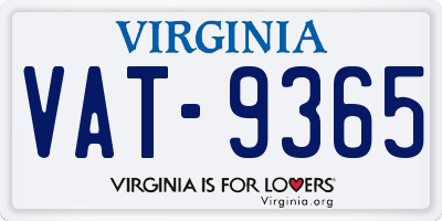 VA license plate VAT9365