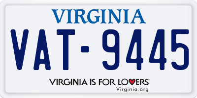 VA license plate VAT9445
