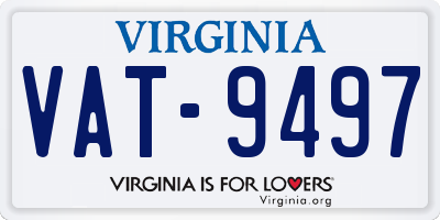 VA license plate VAT9497