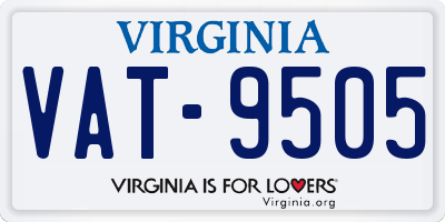 VA license plate VAT9505