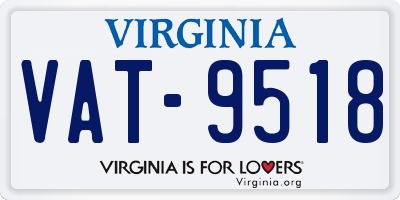 VA license plate VAT9518
