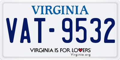 VA license plate VAT9532