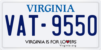 VA license plate VAT9550