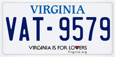 VA license plate VAT9579