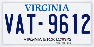 VA license plate VAT9612