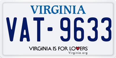 VA license plate VAT9633