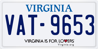 VA license plate VAT9653