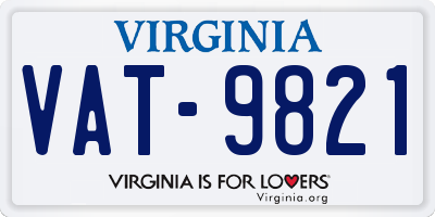 VA license plate VAT9821