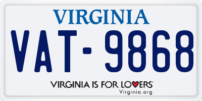 VA license plate VAT9868