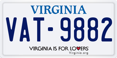 VA license plate VAT9882