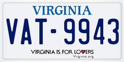 VA license plate VAT9943