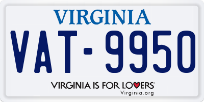 VA license plate VAT9950