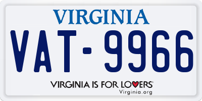 VA license plate VAT9966
